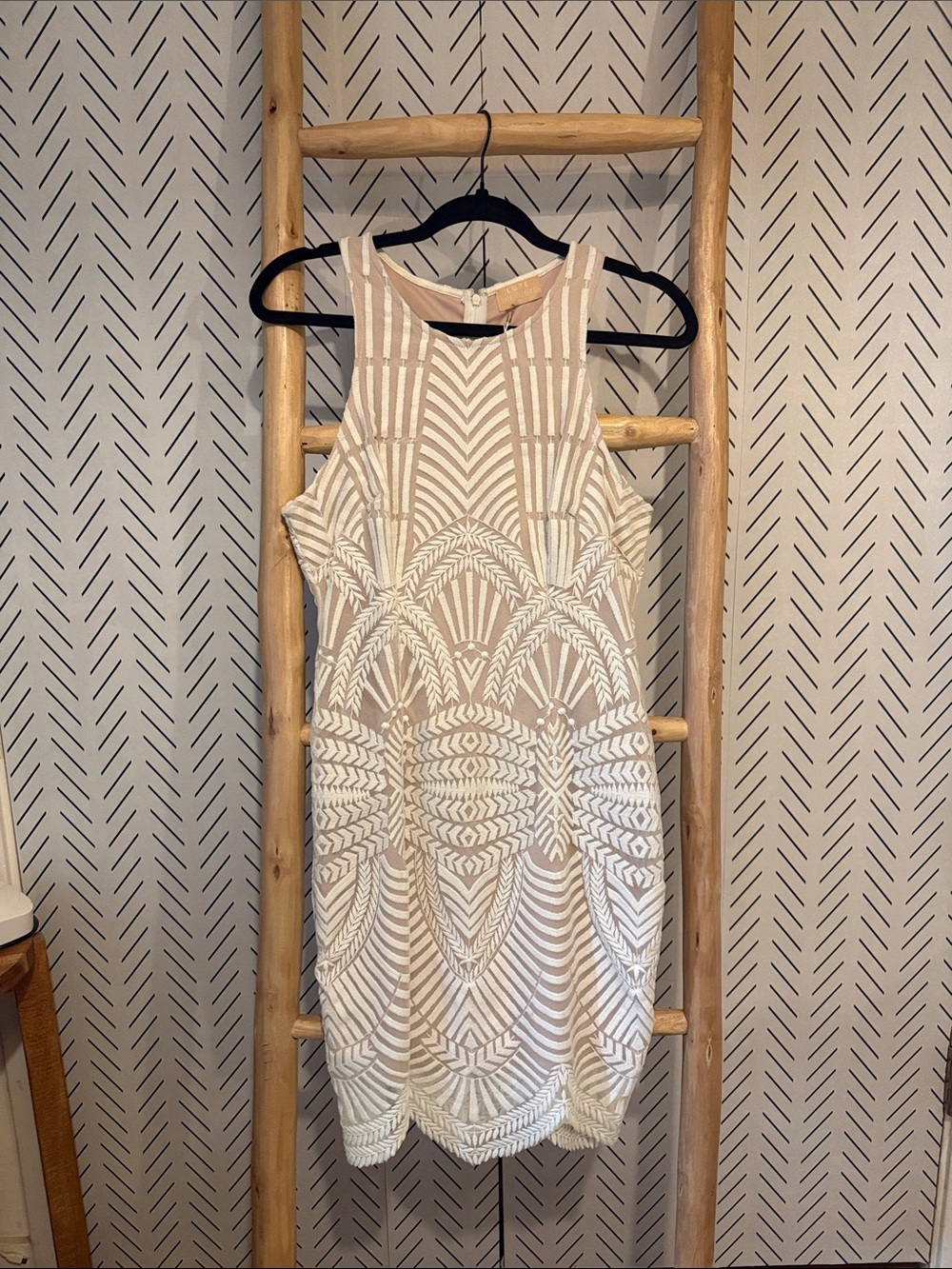 Love Triangle Ivory & White Embroidered Mini Dress - Sleeveless Party Dress